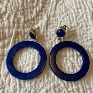 Retro Bakelite Style Blue Earrings
